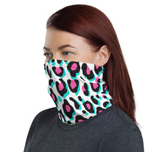Load image into Gallery viewer, Blue and Pink Leopard Neck Gaiter Mask
